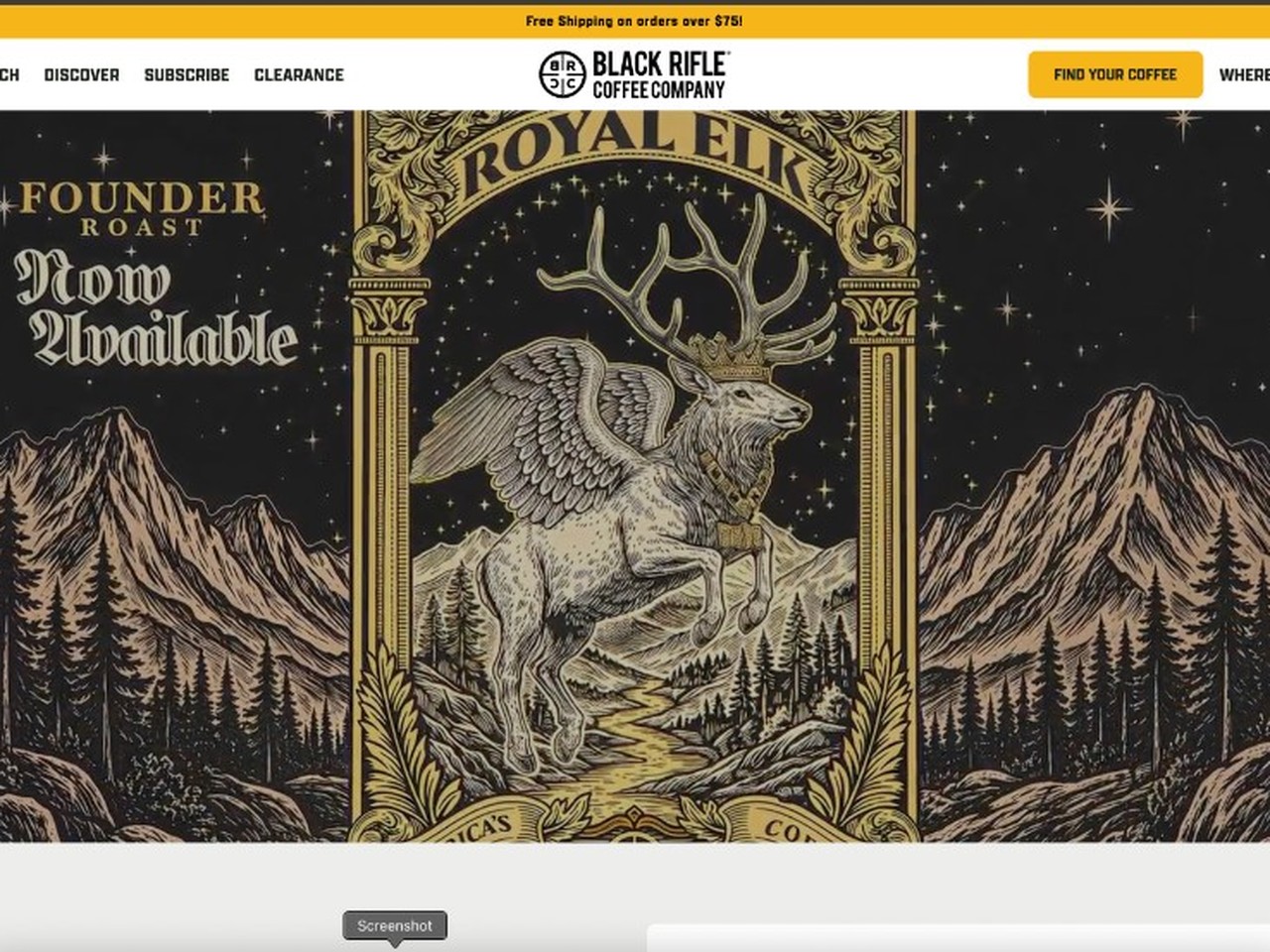 Black Rifle Coffee Company website homepage